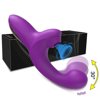 Powerful Dildo Vibrator with Clit Sucker