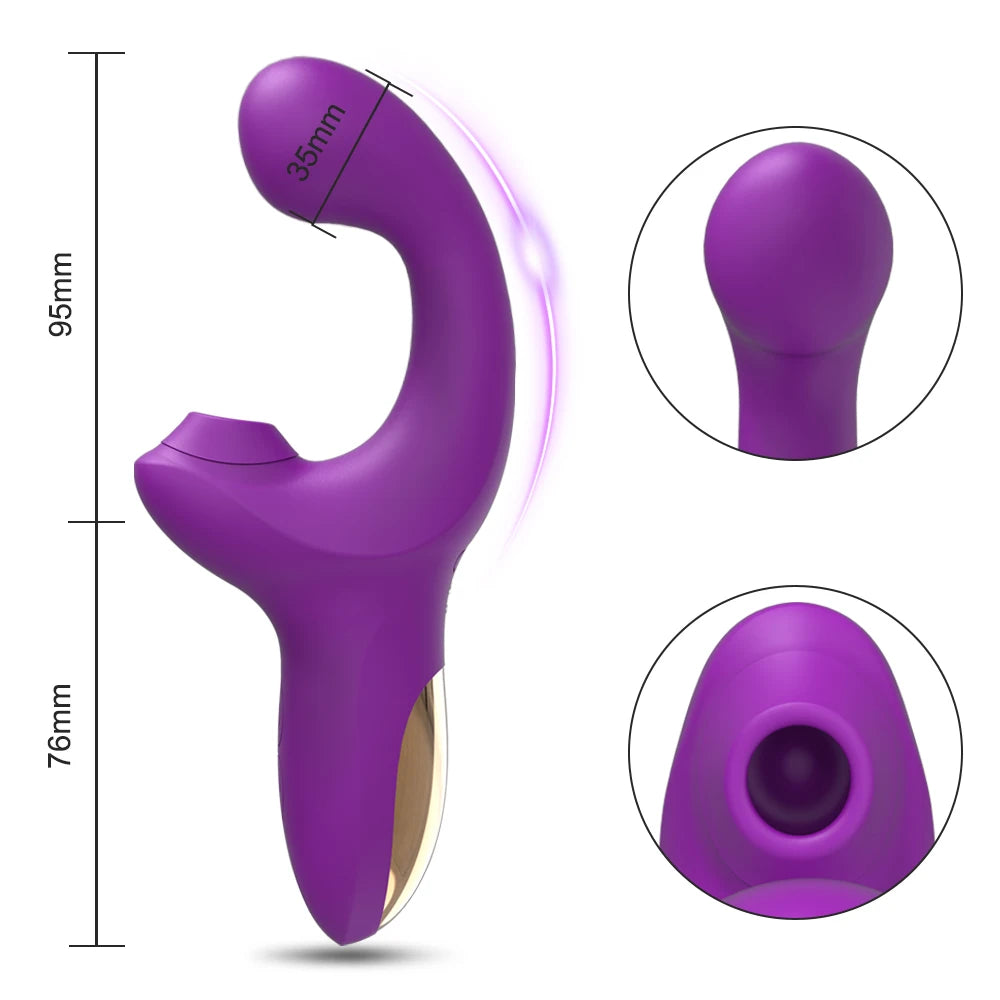 Powerful Dildo Vibrator with Clit Sucker