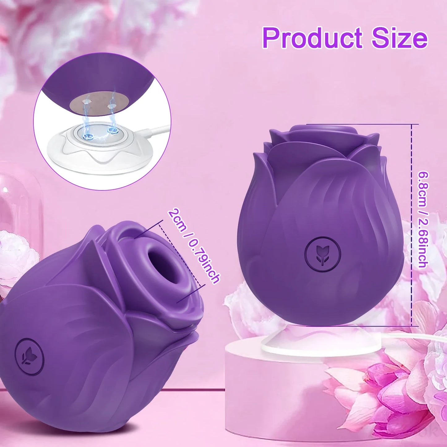 Rose Clitoral Sucking Vibrator - Flower-Inspired Vibrating Toy for Women